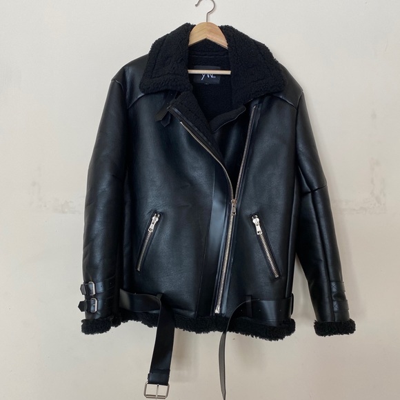 YAN13 Men’s Shearling Lined Bomber Jacket - Picture 2 of 10